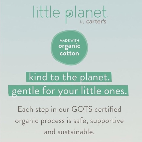 EUC Little Planet by Carter's Baby Organic Signature Stitch Cardigan Grey 9M - Picture 3 of 11